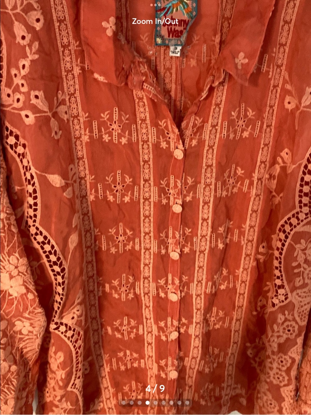 Johnny Was BLOSSOM ROSIE BUTTON DOWN Size Medium - Picture 3 of 10